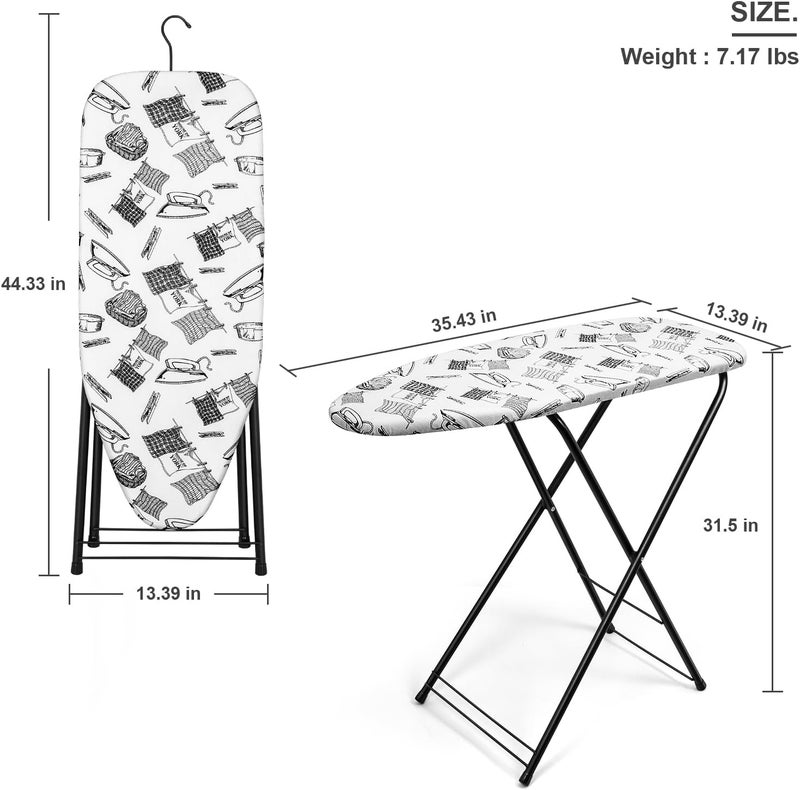 Duwee 13"×35" Ironing Board Small with Heat Resistant Cover,Folding Compact Ironing Board,Light Weight,Easy to Storage - Image 3